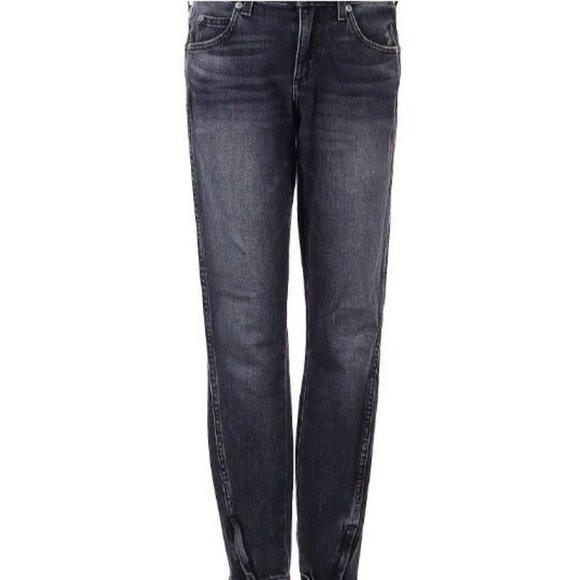 AMO Denim Twist Zip Skinny Jeans in Smoke 25 - Picture 10 of 12
